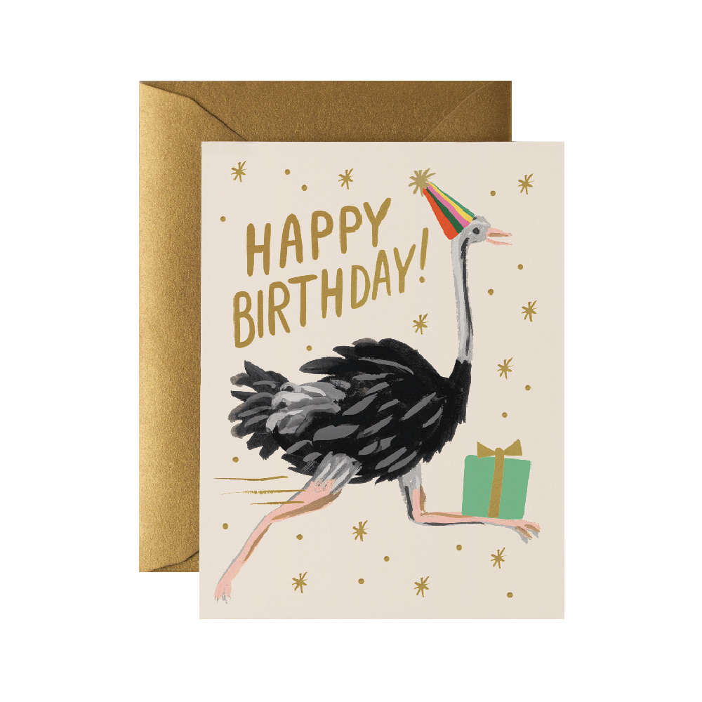 [Rifle Paper Co.] Ostrich Birthday Card 생일 카드
