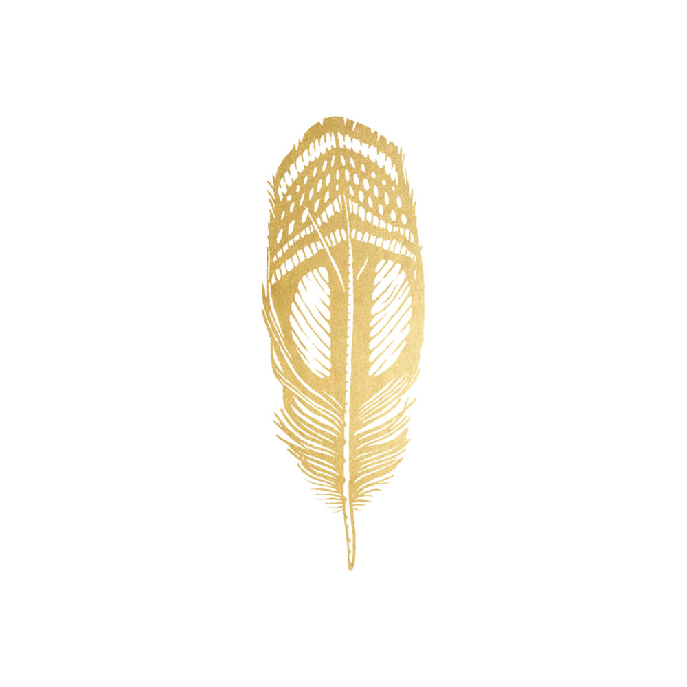 [Tattly] Quail Feather Gold 타투스티커