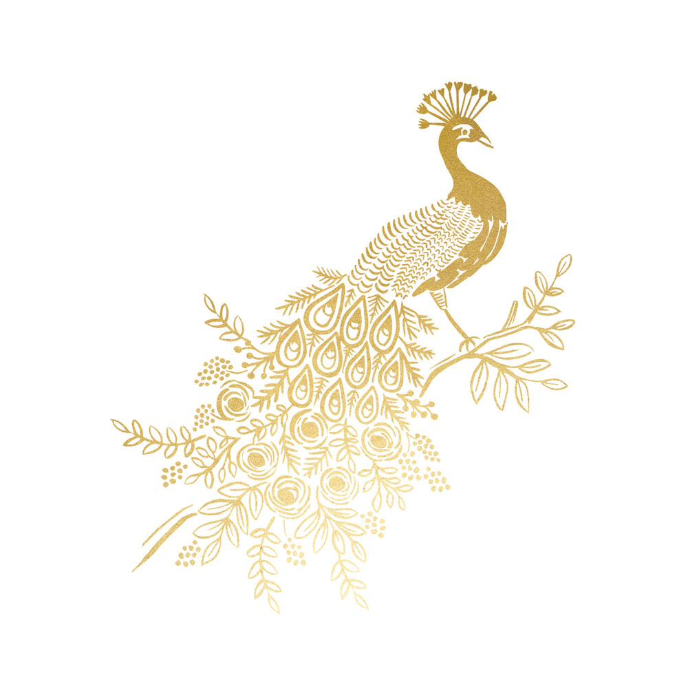 [Tattly] Gold Peacock 타투스티커