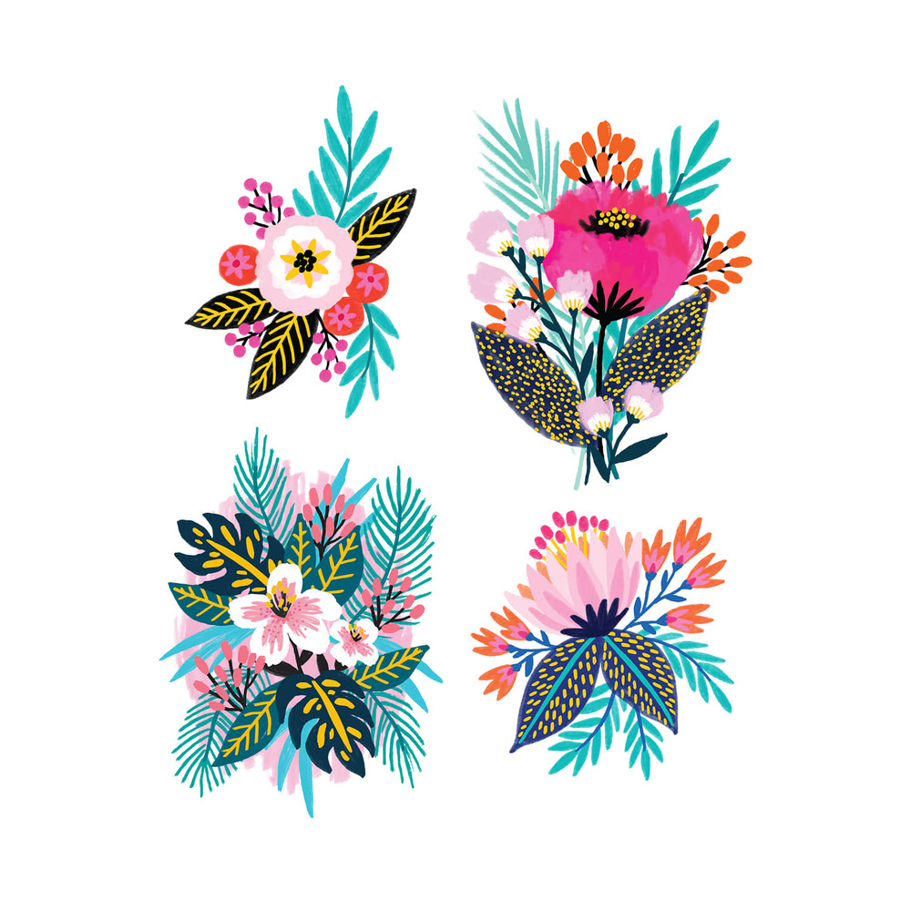 [Tattly] Brilliant Blooms 타투스티커 세트