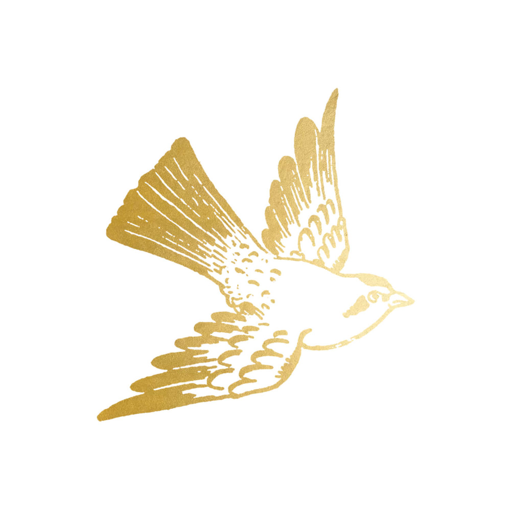 [Tattly] Cartolina Bird Gold 타투스티커