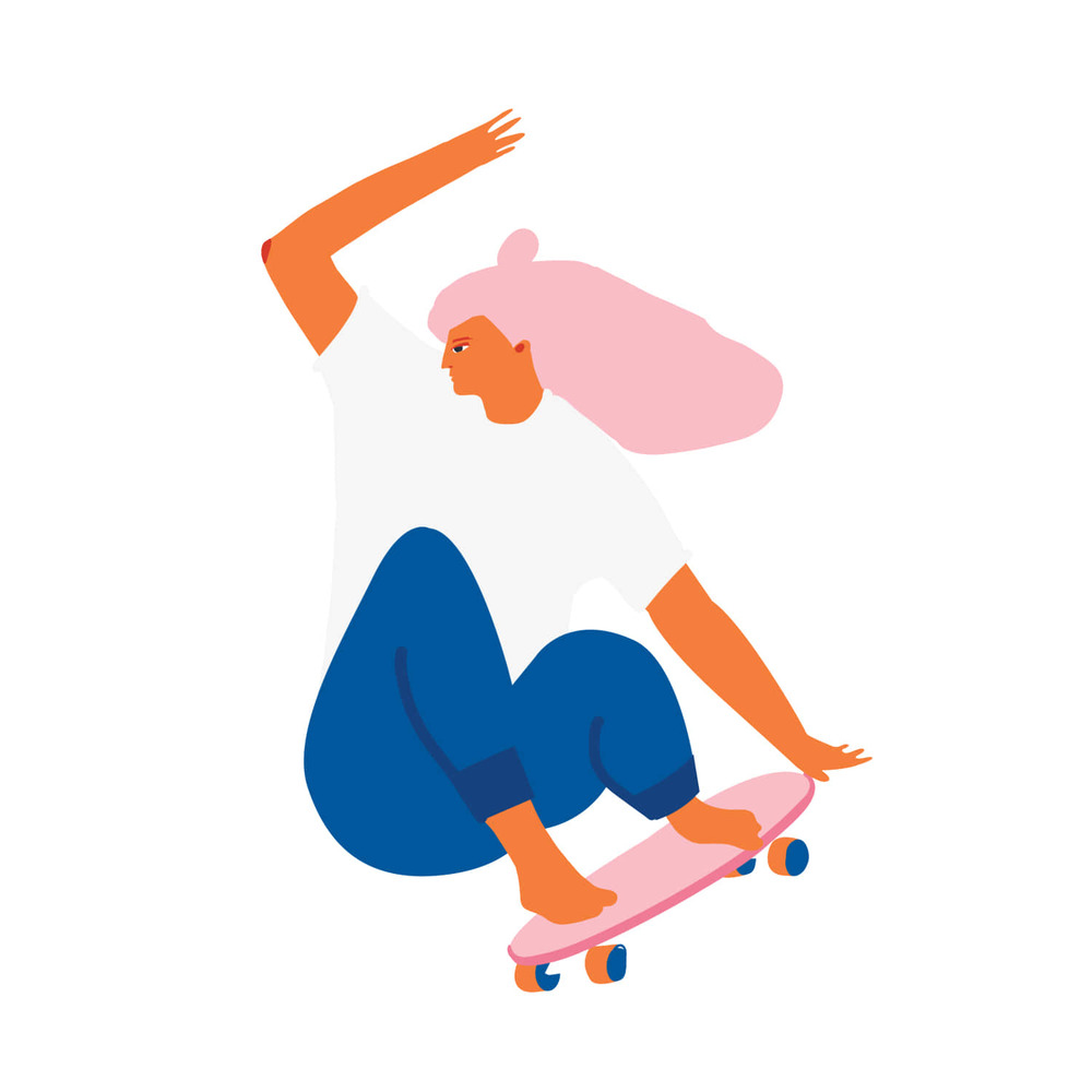 [Tattly] Skater Girl 타투스티커