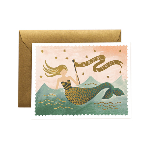 [Rifle Paper Co.] Mermaid Thank You Card 감사 카드