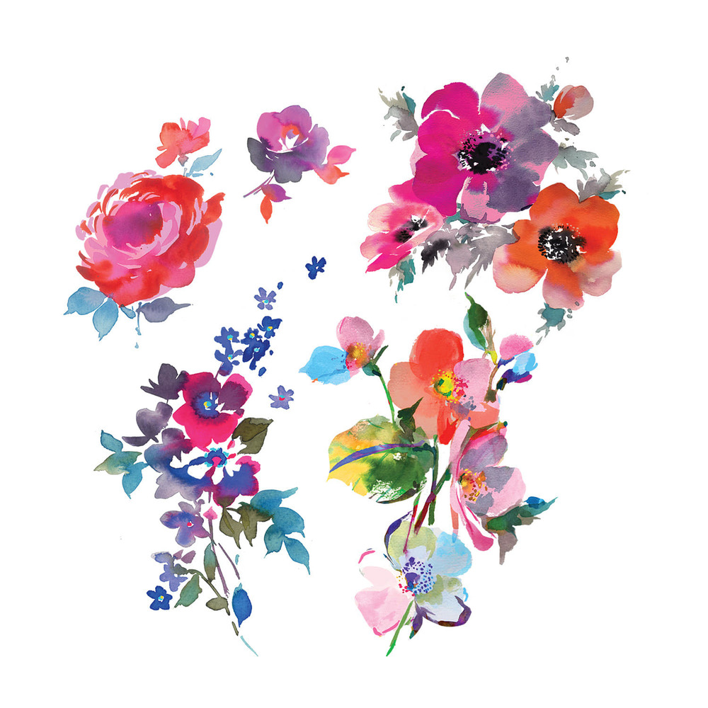 [Tattly] Watercolor Florals 타투스티커 시트