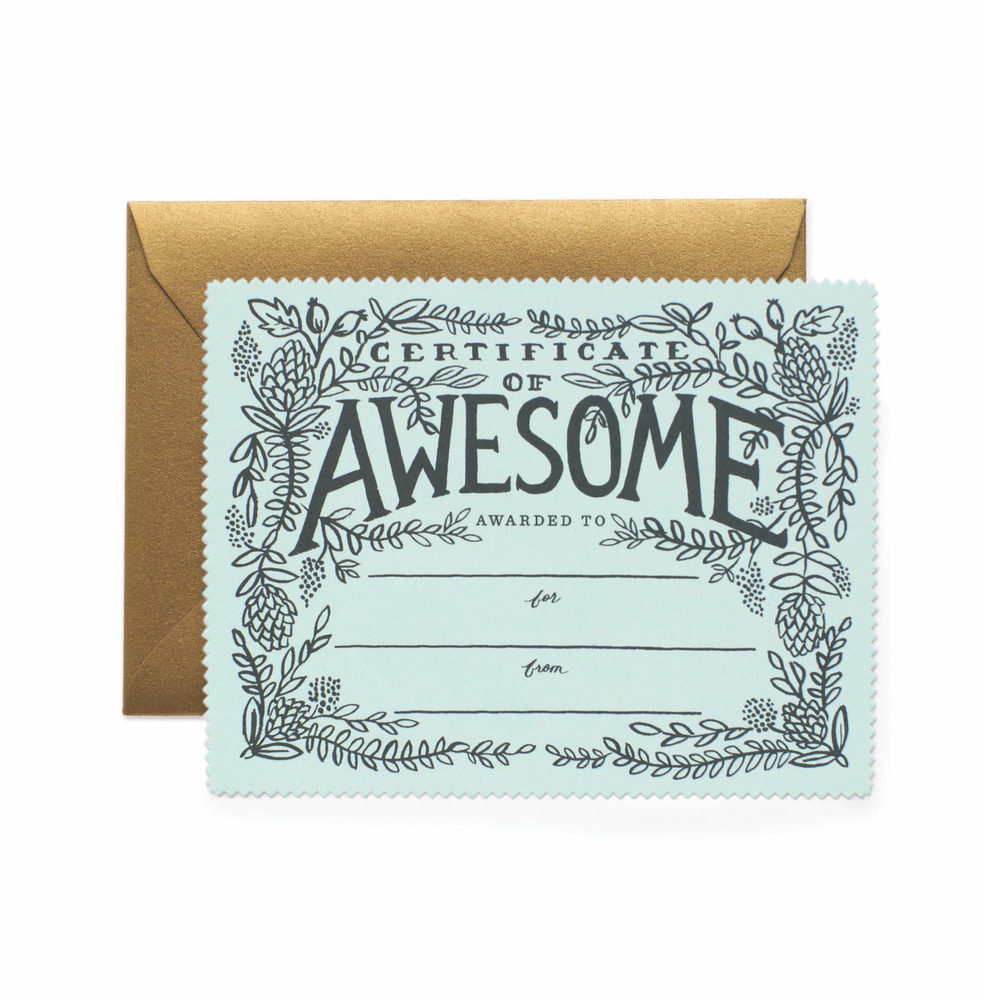 [Rifle Paper Co.] Certificate of Awesome Card 응원 카드