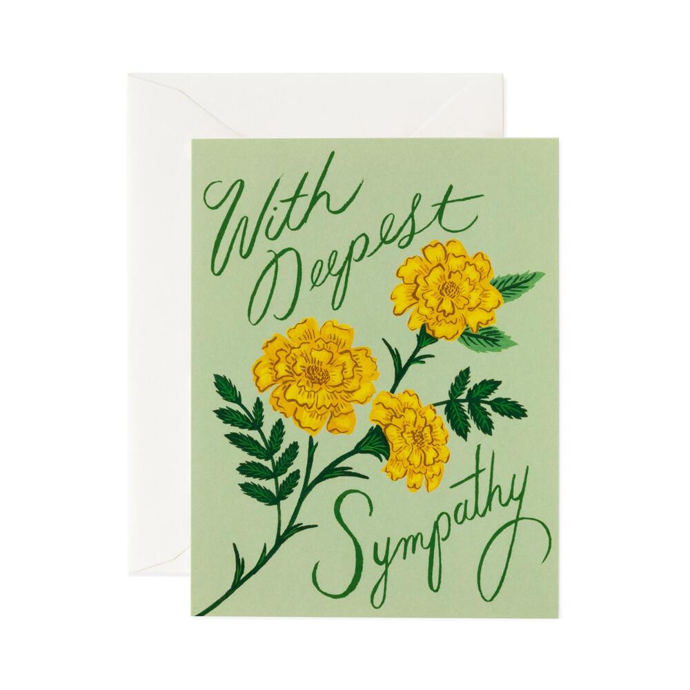 라이플페이퍼 Marigold Sympathy Card 위로 카드