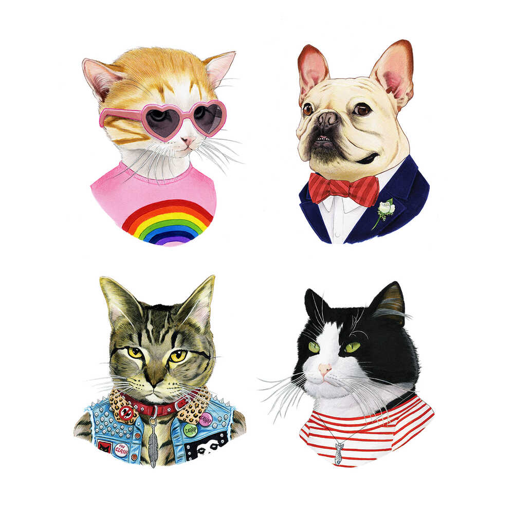 [Tattly] Cat Club 타투스티커 세트