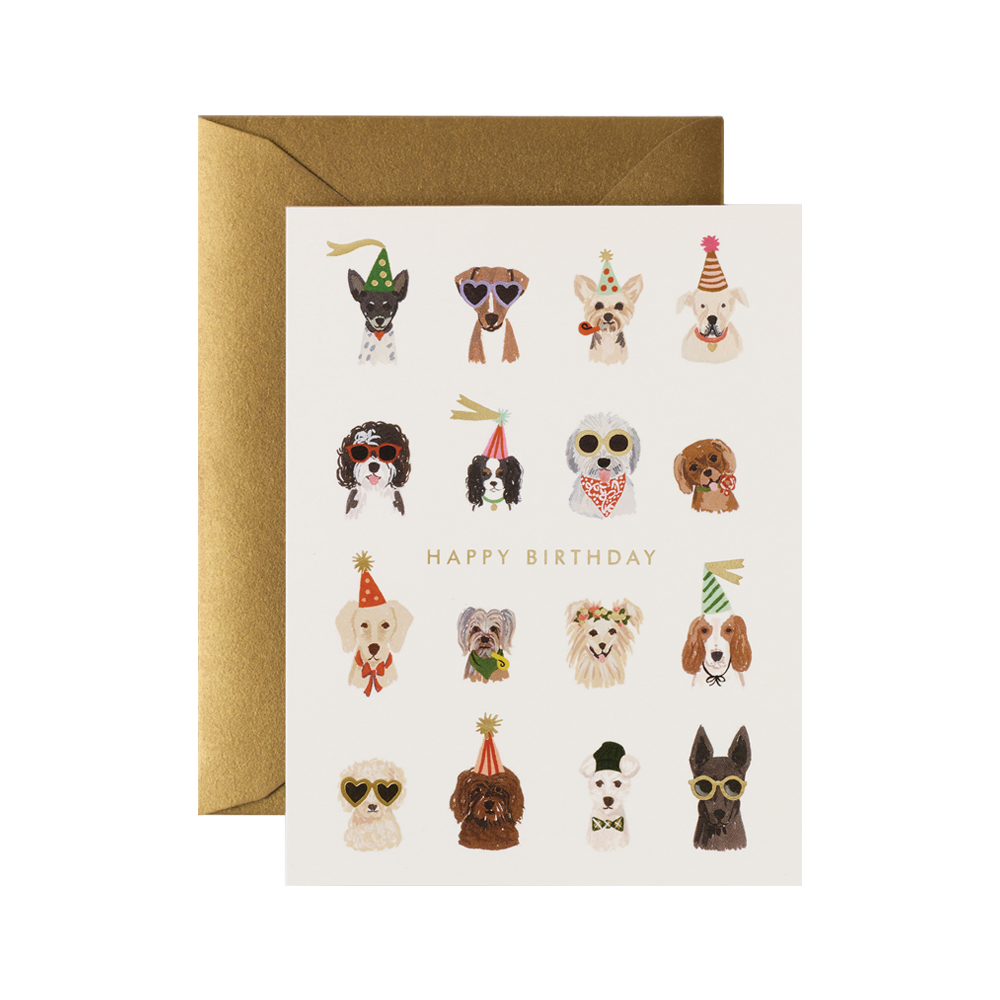 라이플페이퍼 Party Pups Birthday Card생일 카드