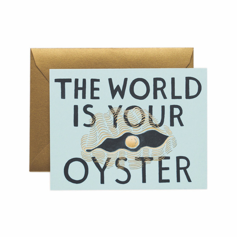 [Rifle Paper Co.] The World is Your Oyster Card 응원 카드