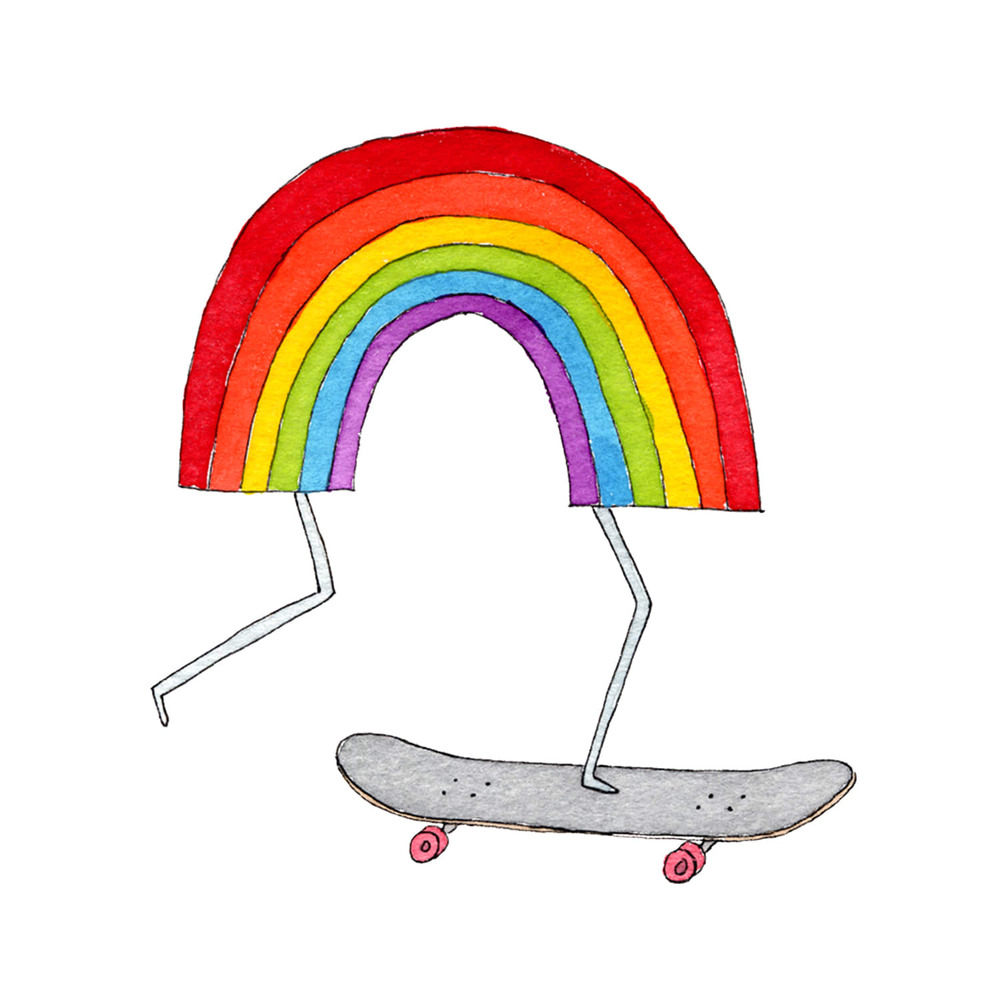 [Tattly] Rainbow Skateboard 타투스티커
