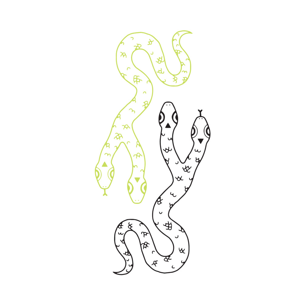 [Tattly] Two Headed Snake 야광 타투스티커