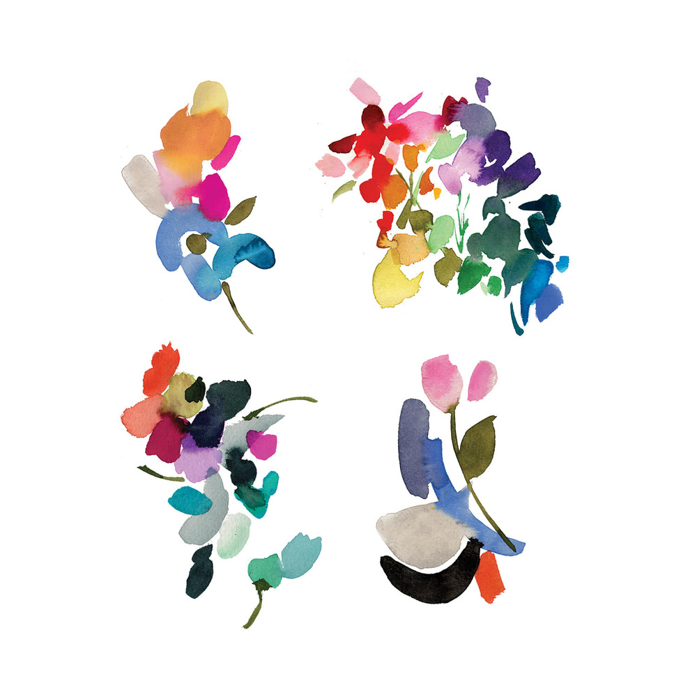 [Tattly] Abstract Florals 타투스티커 세트